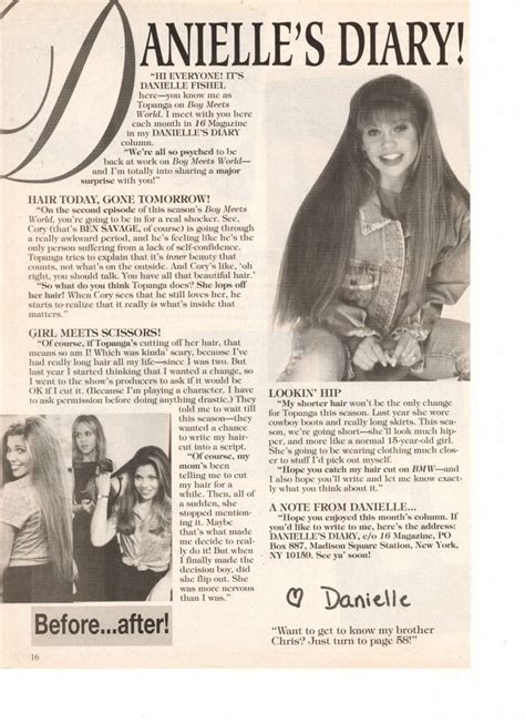 Danielle Fishel Teen Magazine Article Clipping 90s Boy Meets World