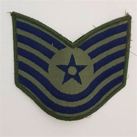 Vintage Us Air Force Technical Sergeant Rank Insignia Cloth Patch Iron