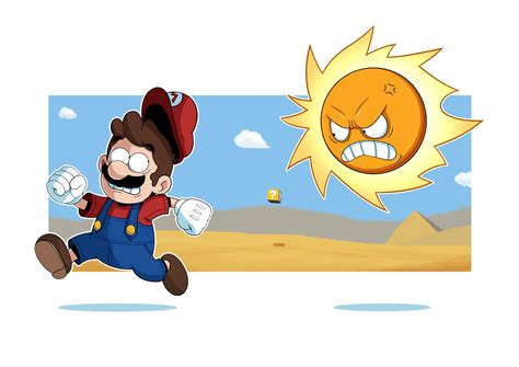 Super Mario 3 Angry Sun Pixel Art Super Mario Bros Su