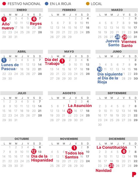 Calendario Laboral De La Rioja De 2024 Con Festivos