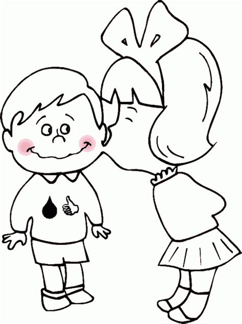 Dibujo De Beso Para Su Amor Para Colorear Dibujos Infantiles De Beso