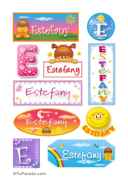 Estefany Para Stickers Tarjetas De Nombres De Mujer Stickers