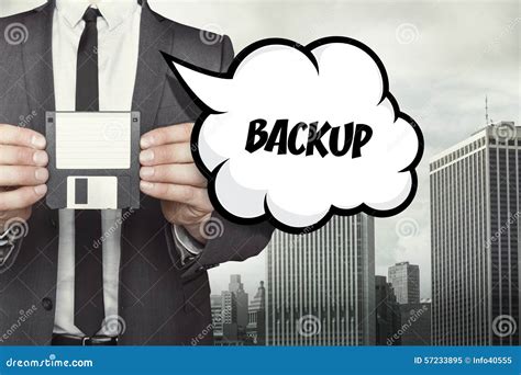 Backup Text On Speech Bubble With Businessman Stock Illustration