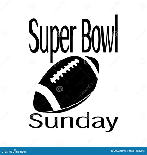 Super Bowl Sunday Ball Silhouette And Inscription Cartoon Vector