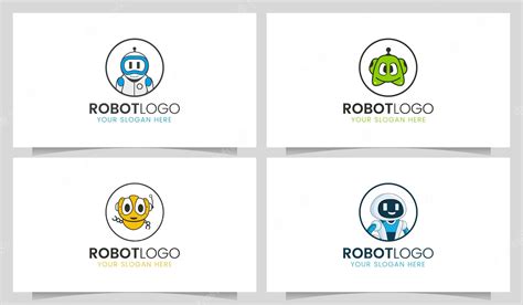 Premium Vector Set Of Cute Robot Mascot Logo Cartoon Character