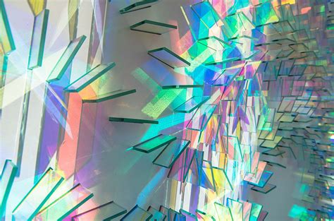 Dichroic Glass Installations By Chris Wood Reflect Light In A Rainbow