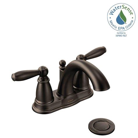 Find quality shower faucets online or in store. MOEN Brantford 4 in. Centerset 2-Handle Low-Arc Bathroom ...