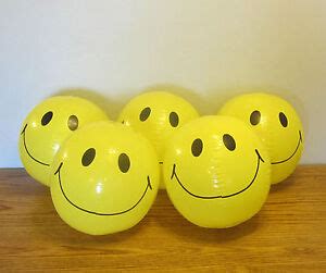 5 NEW LARGE 15 SMILE FACE INFLATABLE BEACH BALLS POOL BEACHBALL PARTY