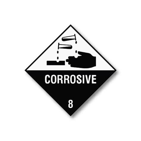 Corrosive Hazard Warning Label X Mm