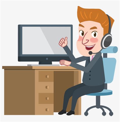 Computer Clipart Thumbs Up Person On Computer Png Transparent Png