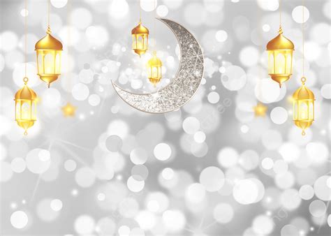 Diamond Moon Golden Lantern Light Effect Ramadan Background Holiday