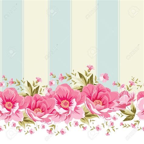 Ornate Pink Flower Border With Tile Elegant Vintage Wallpaper