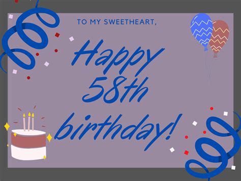 Happy 58th Birthday Card 10 Freeecards