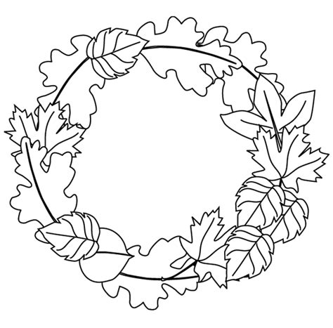 Fall Wreath Coloring Page Free Printable Coloring Pages