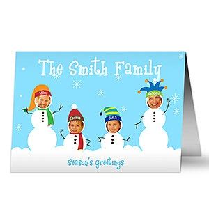 Warmest wishes card (8 cards). Personalized Photo Snowman Family Christmas Cards - 4 Photos - Christmas Gifts