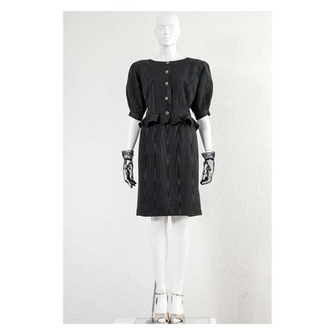 Vintage Black Moiré 1980s Ungaro Bombshell Wiggle Skirt Suit Etsy