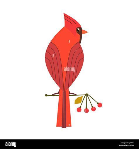 Cute Red Cardinal Bird Icon Stock Vector Image And Art Alamy