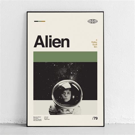 Alien Poster Ridley Scott Minimalist Art Midcentury Modern Design