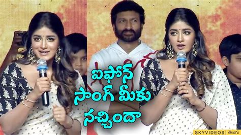 Dimple Hayathi Cute Speech At Ramabanam Movie Dharuveyy Ra Song Launch Event Gopichand Youtube