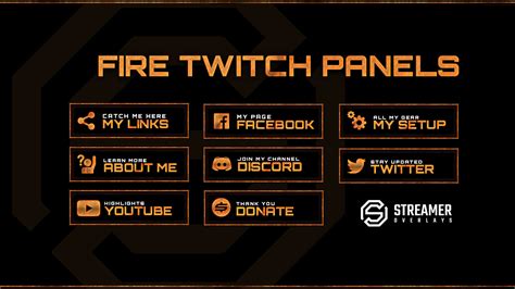 Fire Twitch Panels Streamer Overlays Twitch Panels
