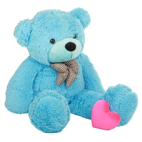 Blue Teddy Bear With Pink Heart Png Image Purepng Free Transparent