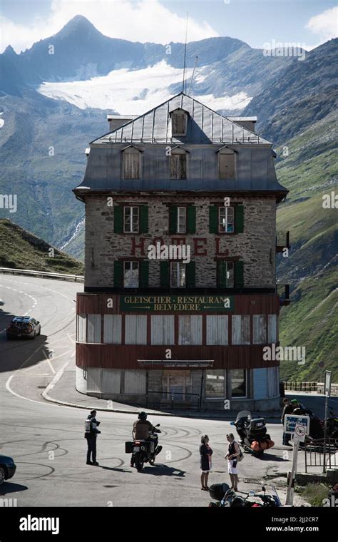 The Abandoned Hotel Belvédère On The Furka Pass In Switzerland As