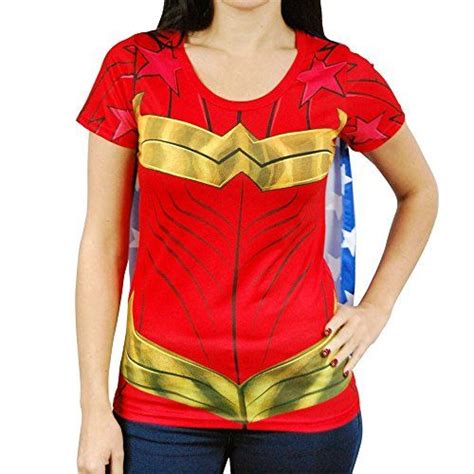 Dc Comics Wonder Woman Sublimated Womens Caped T Shirt S Wonder
