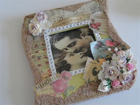 Inspired Scrapbooks Altered Shabby Chic Frame With Wild Orchid Roses
