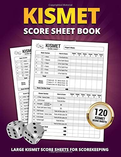 Kismet Score Sheet Book 120 Large Score Sheets For Scorekeeping