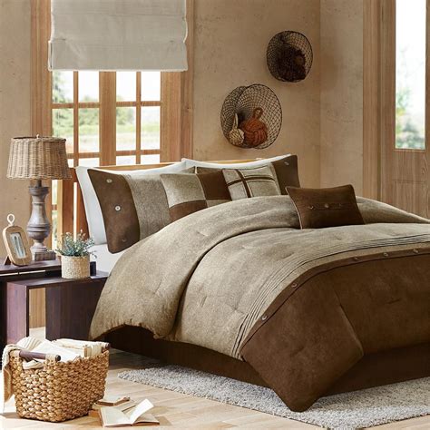 Beautiful Modern 7pc Soft Brown Tan Beige Cozy Cabin Casual Taupe