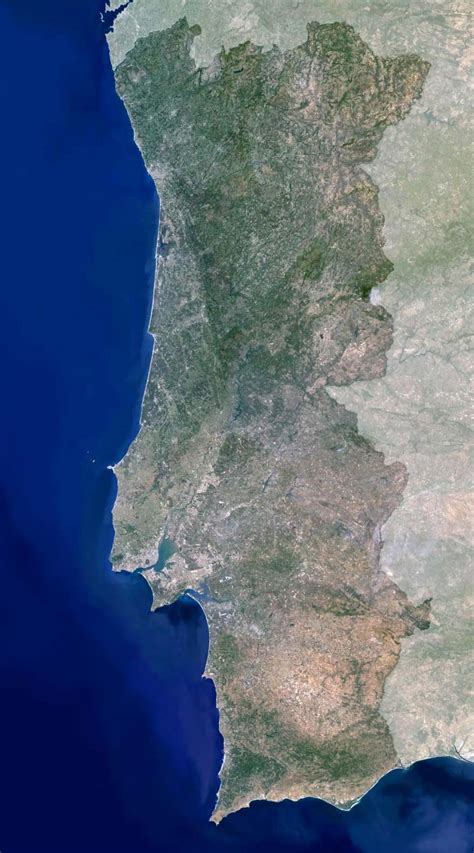 Portugal Satellite Map Map Of Portugal Satellite Southern Europe