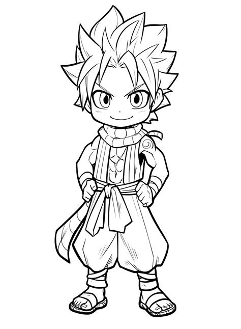 Chibi Natsu Dragneel Coloring Page Free Printable Coloring Pages