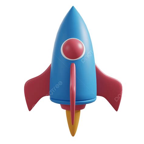 3d Rocket Blue And Red Color 3d Rocket Rocket Cartoon Rocket Png