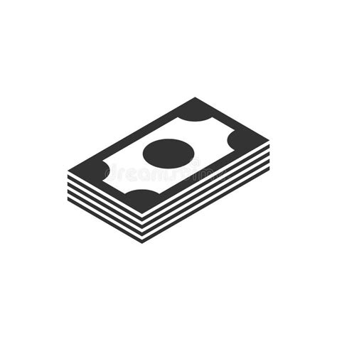 Money Stack Black Icon On White Background Stock Vector Illustration