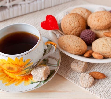 Cup Of Tea And Cookies With Love Stock Photo Image 17415410