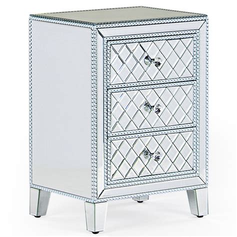 Mayfair Mirrored Bedside Table Glass Mirrored Furniture Online