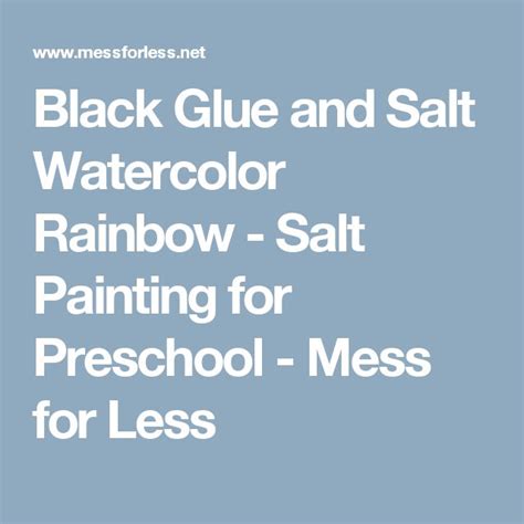 Black Glue And Salt Watercolor Rainbow Salt Painting For Preschool