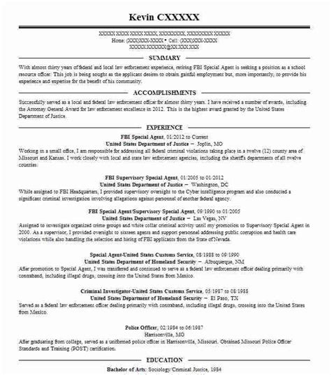 Federal bureau of investigation (fbi) criminal history clearance. fbi special agent resume example united states department ...