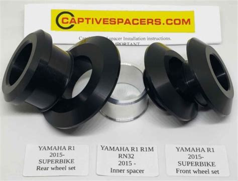 Yamaha Yzf R1 R1m 2015 Superbike Captive Wheel Spacers Full Set Ebay