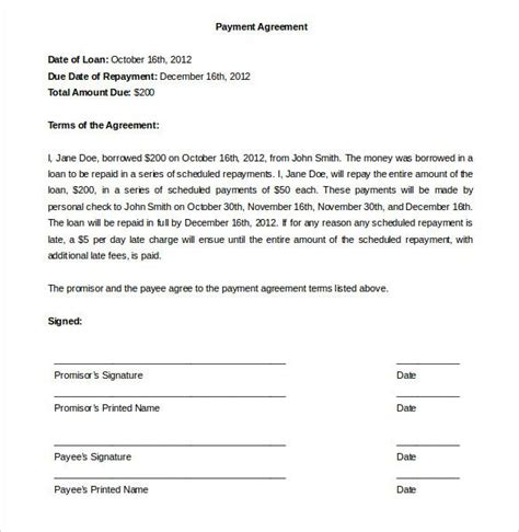 Payment Plan Agreement Template 21 Free Word Pdf Documents Download