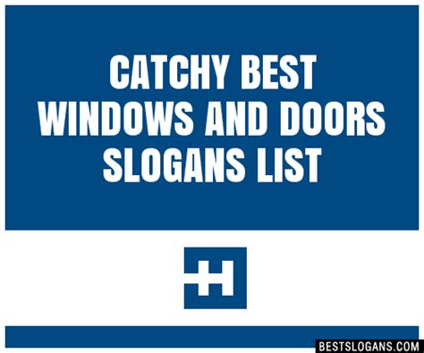 Catchy Best Windows And Doors Slogans Generator Phrases