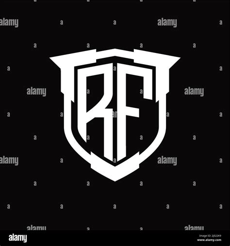 Rf Logo Monogram Letter With Shield Shape Design Template Stock Vector