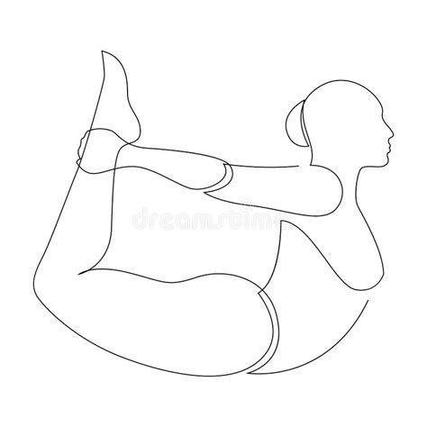 Woman Doing Exercise Yoga Cobra Pose Or Bhujangasana Continuous Line Drawing Vector