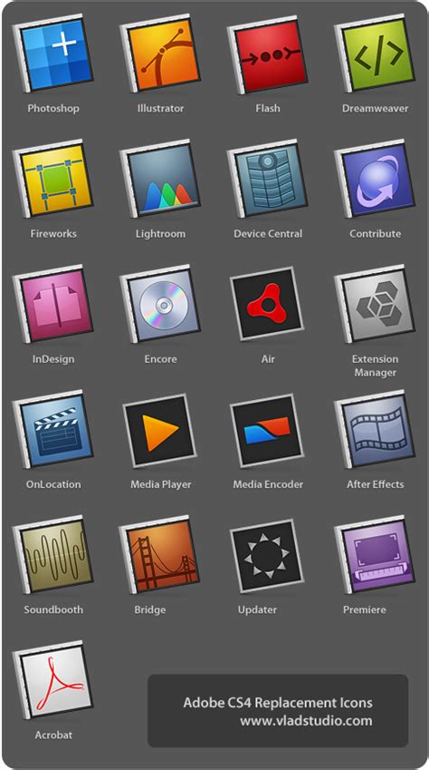 Adobe Cs4 Replacement Icons By Vladstudio On Deviantart
