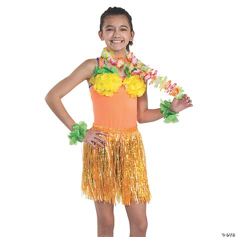 Childs Banana Leaf Hula Skirt Leis Set Ph