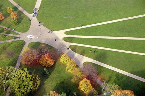 Autumn Paths In Hyde Park Aerial View By Andrew Holt
