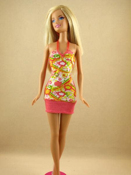 D22 Barbie Doll Clothes Summer Strap Dress Beach Party Chic Skintight