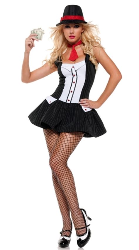 Sexy Gangster Halloween Costume Mobster Girl Costume
