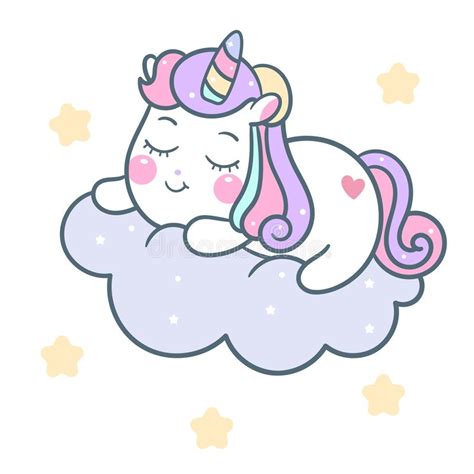 Cute Unicorn Princess Vector Pony Cartoon On The Moon Pastel Color