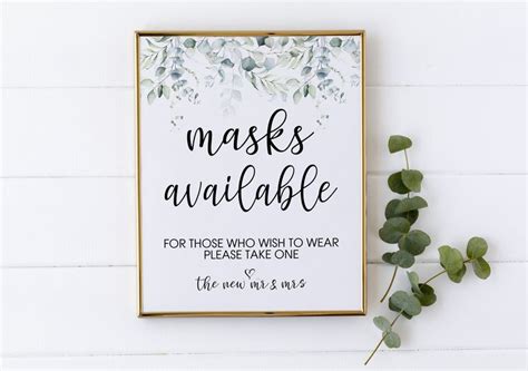Masks Available Sign Mask Sign Wedding Mask Sign Mask Sign Etsy